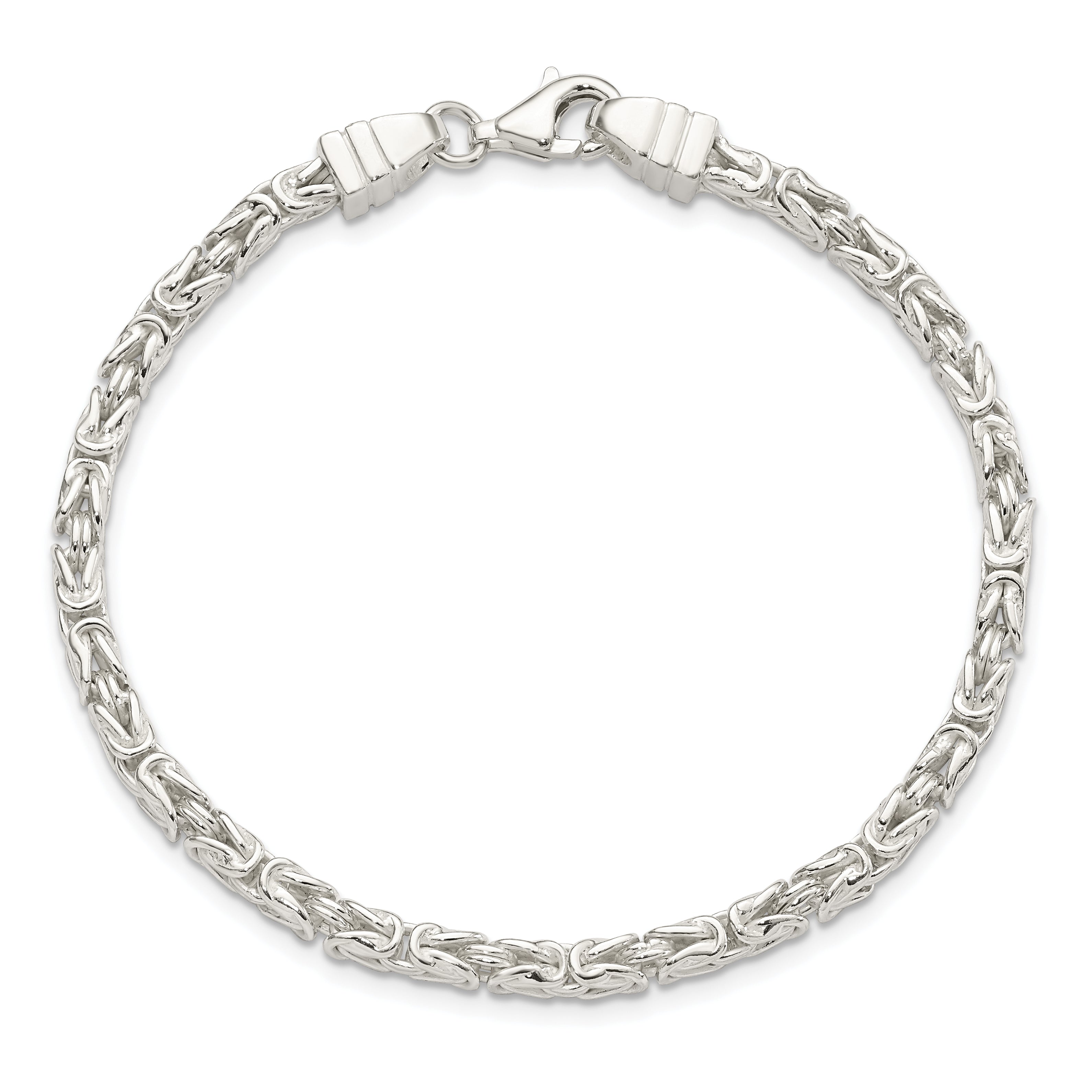 Sterling Silver Square Byzantine Bracelet