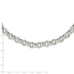 Sterling Silver Polished Fancy Link Necklace