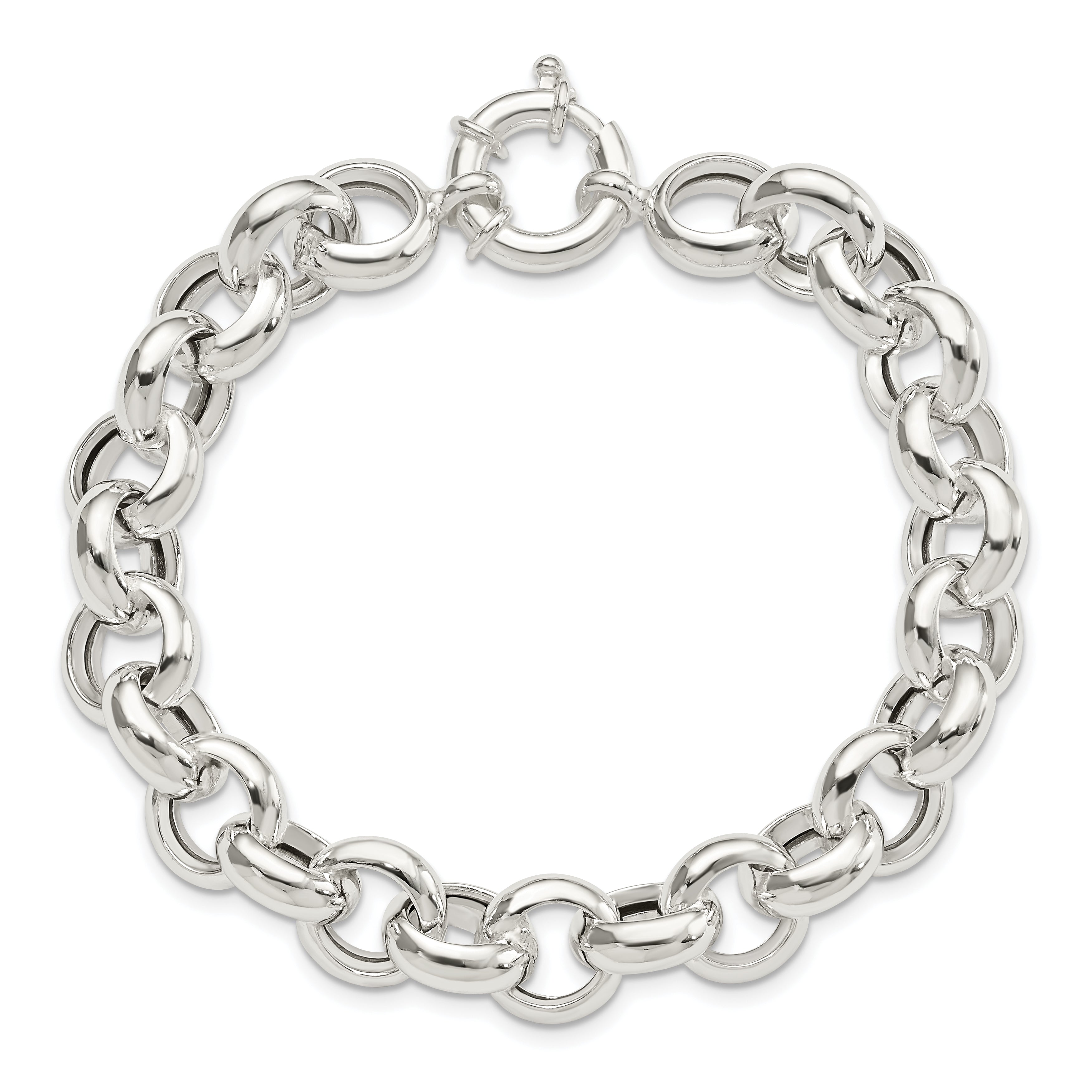 Sterling Silver Polished Fancy Link Bracelet