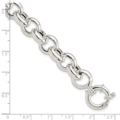 Sterling Silver Polished Fancy Link Bracelet