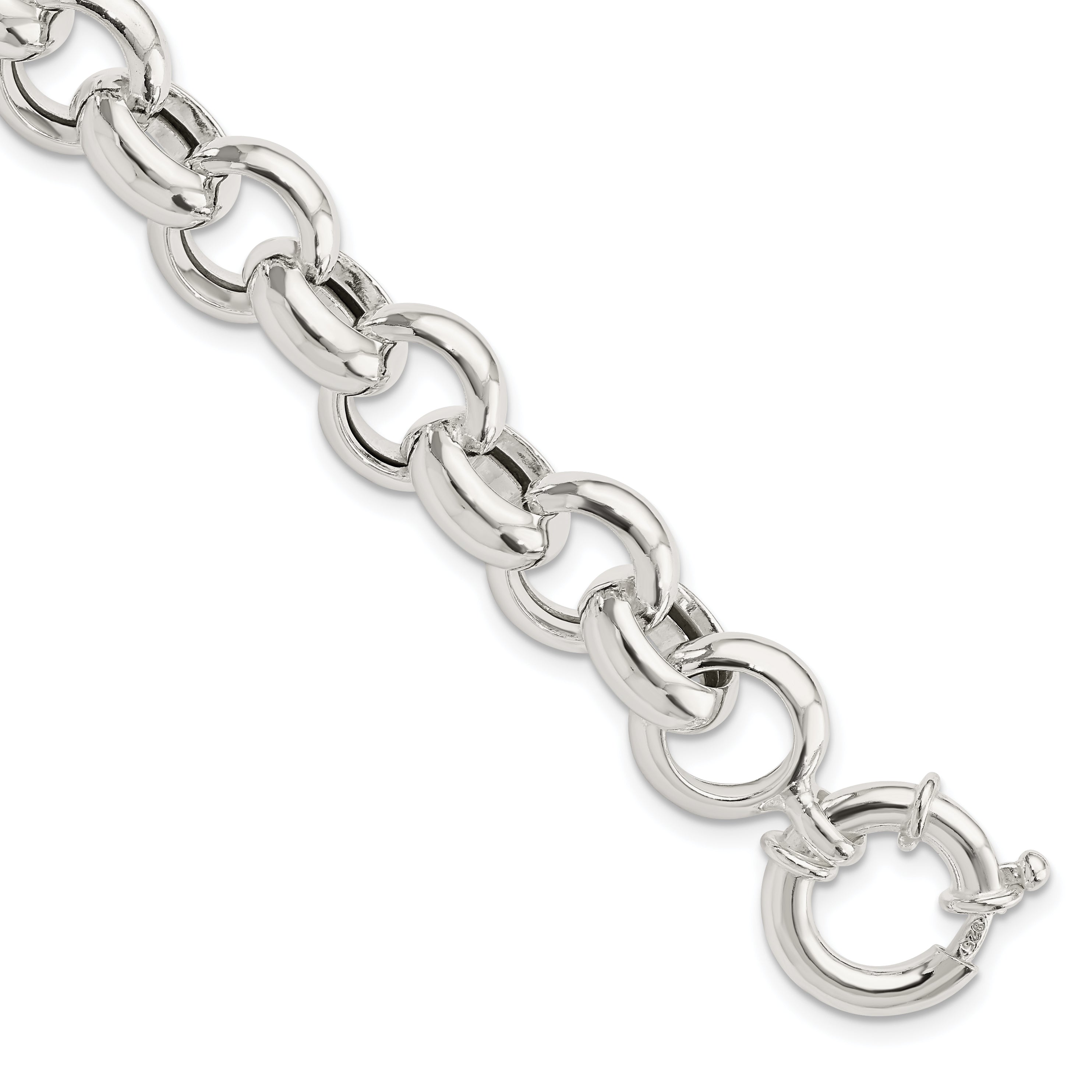 Sterling Silver Polished Fancy Link Bracelet