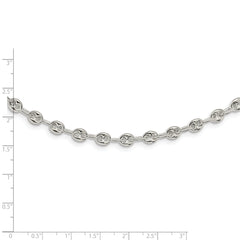 Sterling Silver Polished Fancy Link Necklace