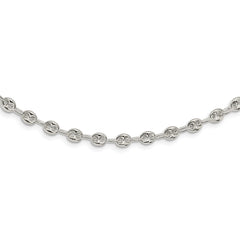 Sterling Silver Polished Fancy Link Necklace