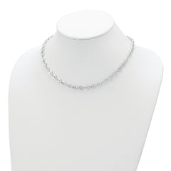 Sterling Silver Polished Fancy Link 18in Necklace