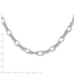 Sterling Silver Polished Fancy Link 18in Necklace