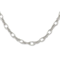 Sterling Silver Polished Fancy Link 18in Necklace