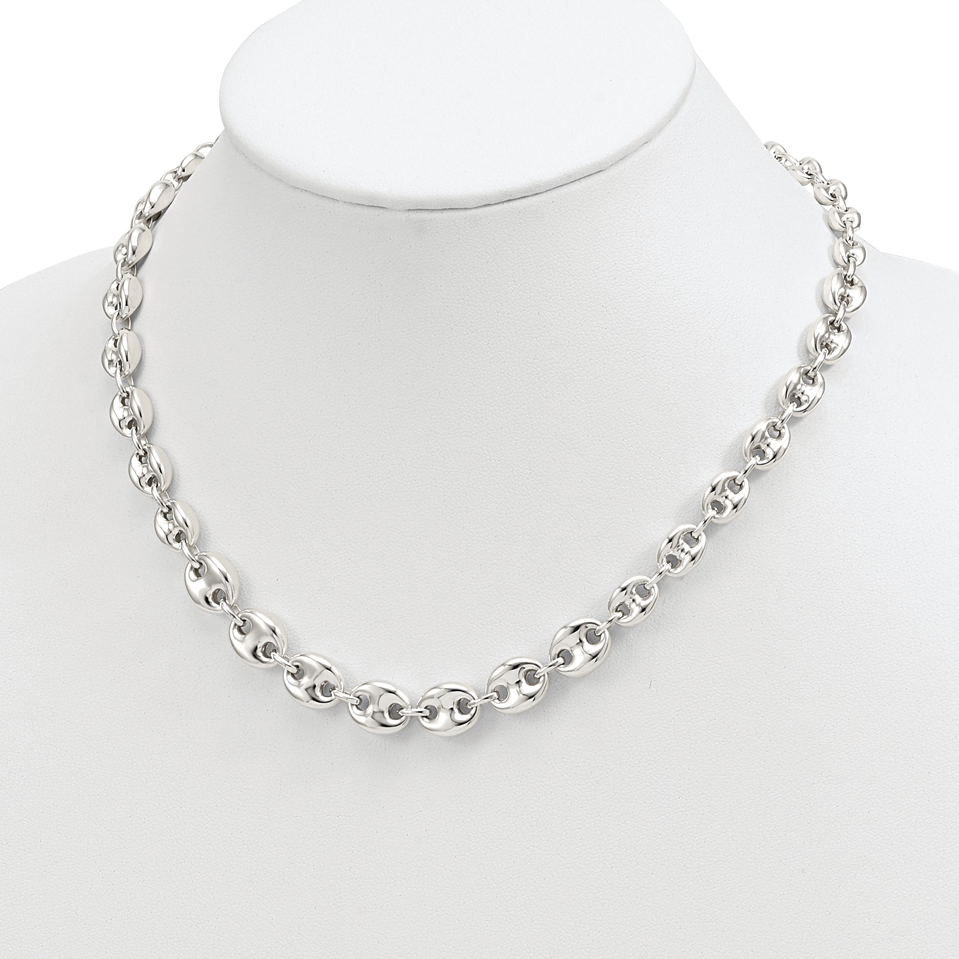 Sterling Silver Polished Fancy Link 18in Necklace