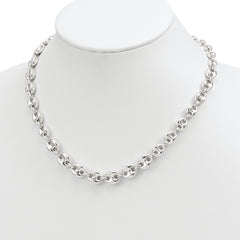 Sterling Silver Polished Fancy Link 18in Necklace