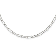 Sterling Silver D/C Fancy Open Link w/1.5 in ext. Necklace