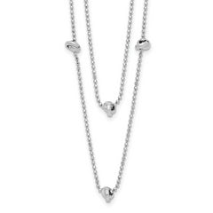 Sterling Silver Rhodium-plated Polished Multi-strand w/ 2in ext. Necklace