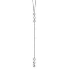 Sterling Silver Rhodium-plated Polished Bezel Set CZ w/2 in ext. Necklace