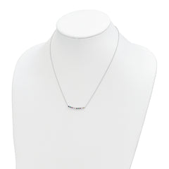 Sterling Silver Rhodium-plated Polished Multi-color CZ Bar Necklace