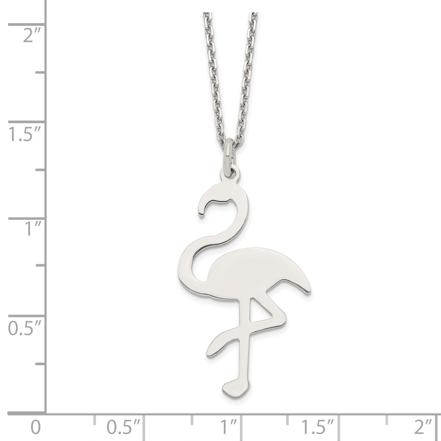 Sterling Silver Polished Flamingo Necklace – Sophia Jewelers