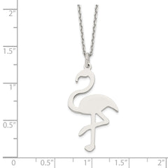 Sterling Silver Polished Flamingo Necklace