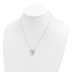 Sterling Silver Rhodium-plated Polished CZ Cats w/2 in ext. Necklace