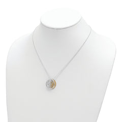 Sterling Silver & Gold-tone Polished Sun & Moon Necklace