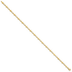 Sterling Silver Gold-tone Cross 9.75in Anklet