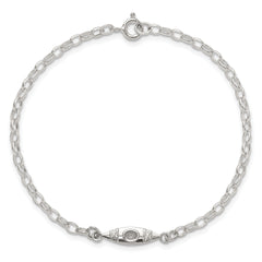 Sterling Silver Antiqued Polished Canoe / Kayak Link Bracelet