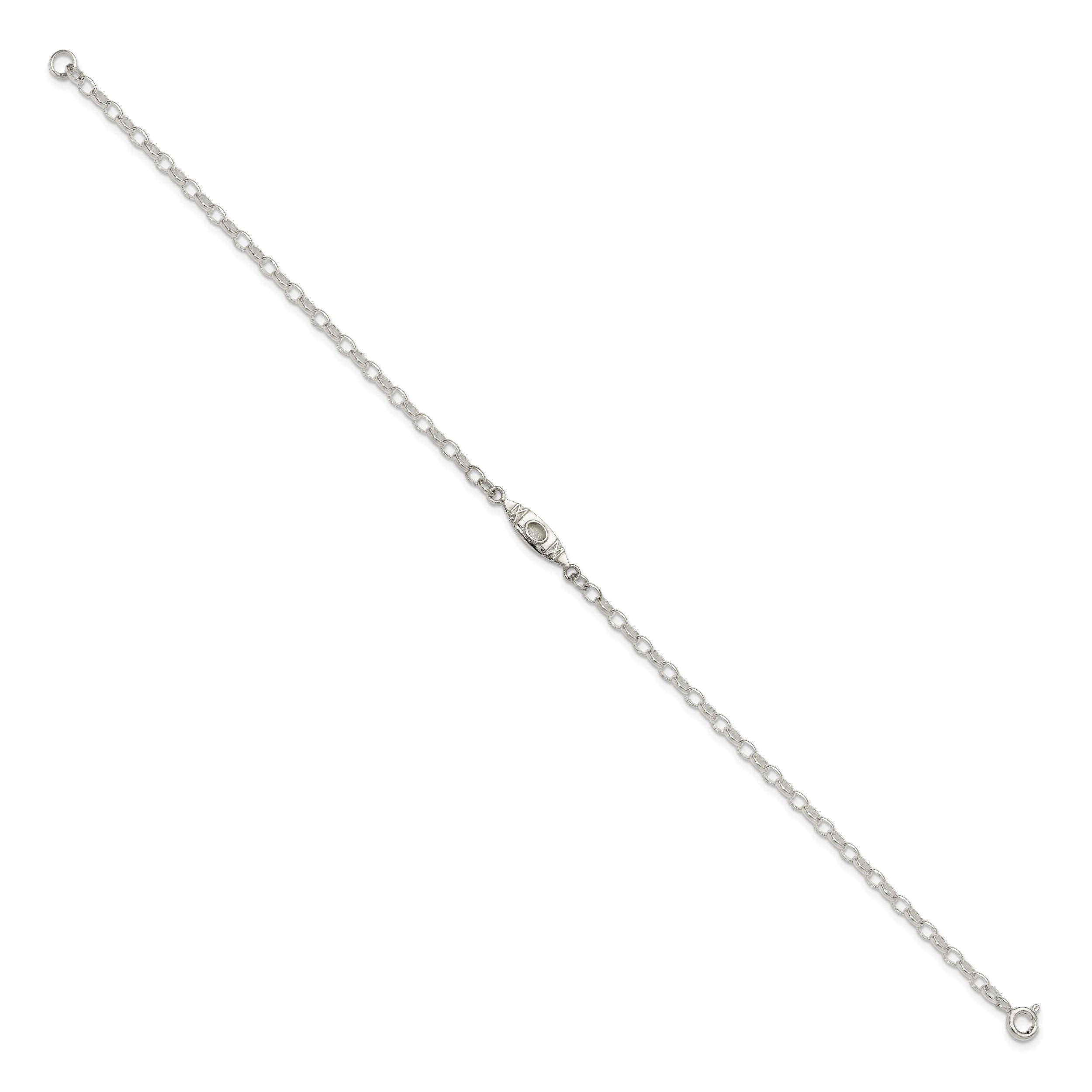 Sterling Silver Antiqued Polished Canoe / Kayak Anklet