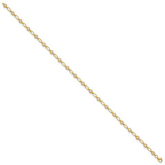 Sterling Silver Gold-tone Bezel CZ 10 inch Anklet