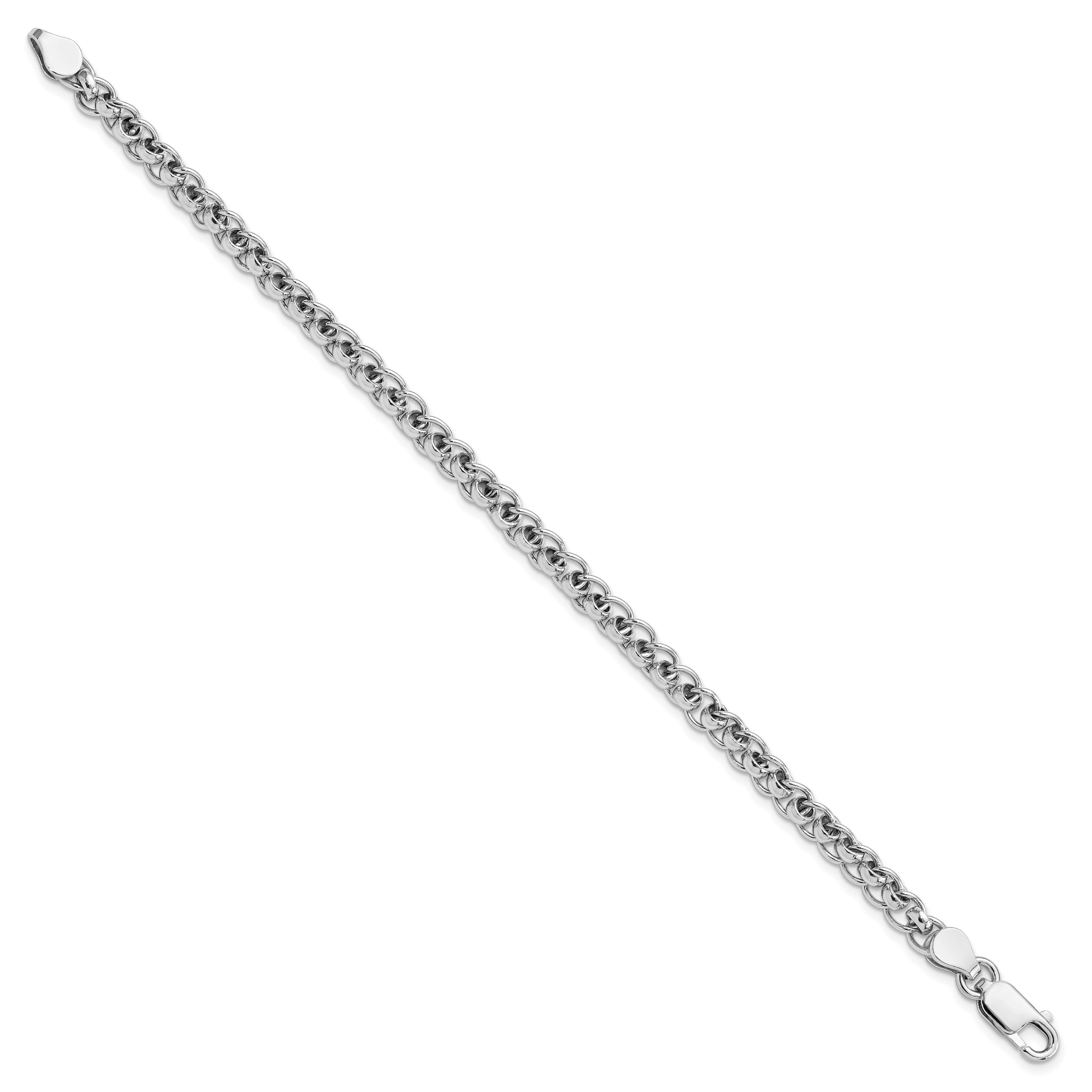 Sterling Silver Rhodium-plated Fancy Link 7.5in Bracelet