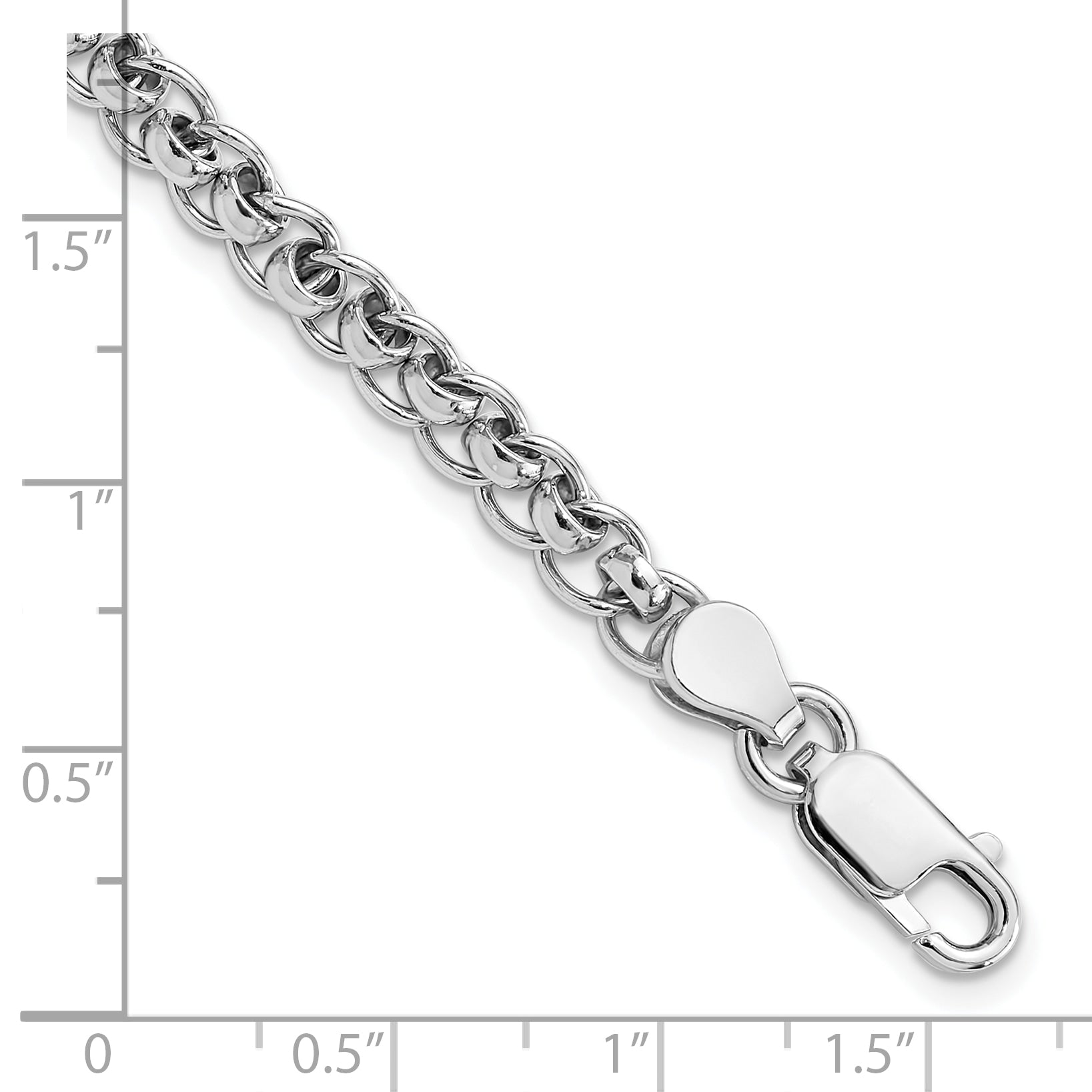 Sterling Silver Rhodium-plated Fancy Link 7.5in Bracelet