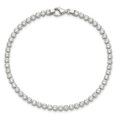 Sterling Silver Rhodium-plated 3.5mm Round CZ 7.5in Tennis Bracelet