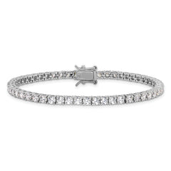 Sterling Silver Rhodium-plated Polished CZ Tennis Bracelet