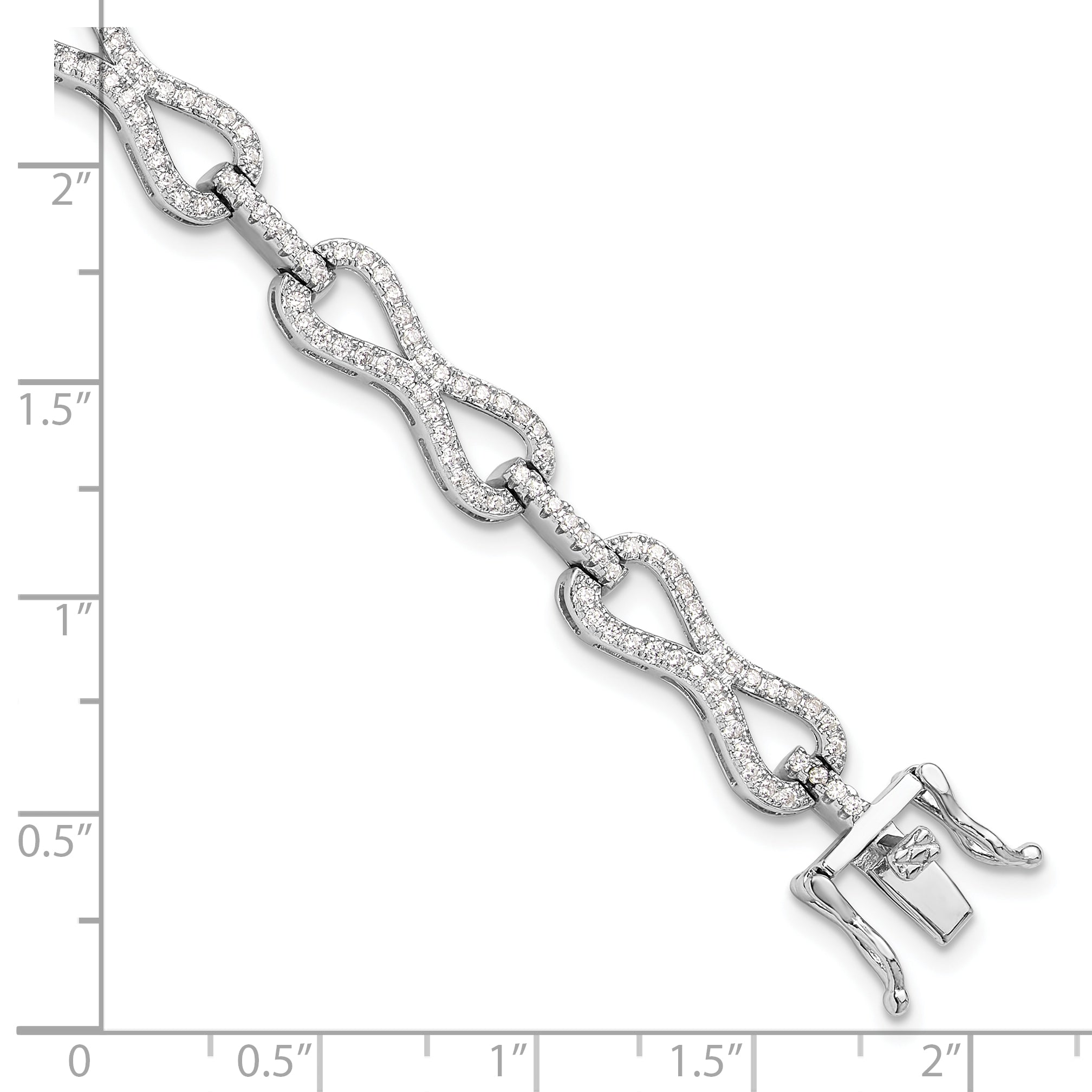 Sterling Silver Rhodium-plated CZ Infinity Link Bracelet