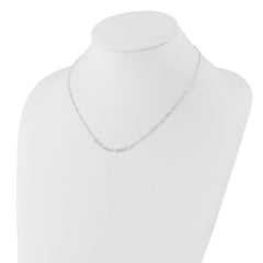 Sterling Silver E-coated Figaro Chain 18in Necklace