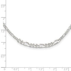 Sterling Silver E-coated Figaro Chain 18in Necklace