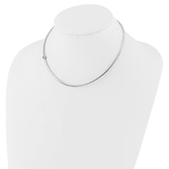 Sterling Silver Rh-plated Polished with CZ 16in Reversible Cubetto Necklace