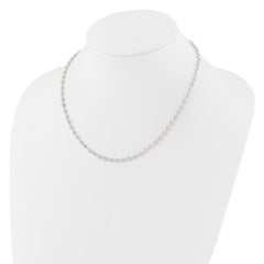 Sterling Silver Polished and Diamond Cut Beaded Necklace