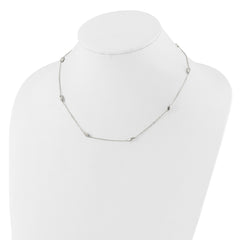 Sterling Silver Polished Fancy Beaded Link 18in Necklace