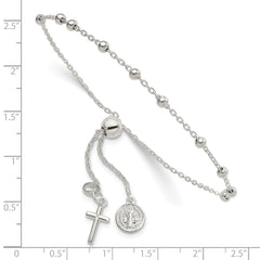 Sterling Silver St. Benedict Adjustable Rosary Bracelet