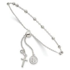 Sterling Silver St. Benedict Adjustable Rosary Bracelet