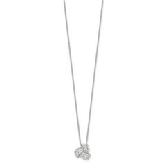 Sterling Silver Rhodium-plated CZ Love Knot 18in Necklace