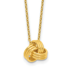 Sterling Silver Gold-tone Love Knot 16in w/2in ext. Necklace