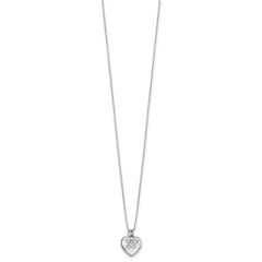 Sterling Silver Rhod-plated MOP/CZ Paw w/2IN Ext Necklace