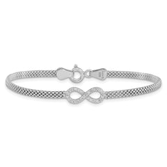 Sterling Silver Polished CZ Infinity Children's 6in Bracelet