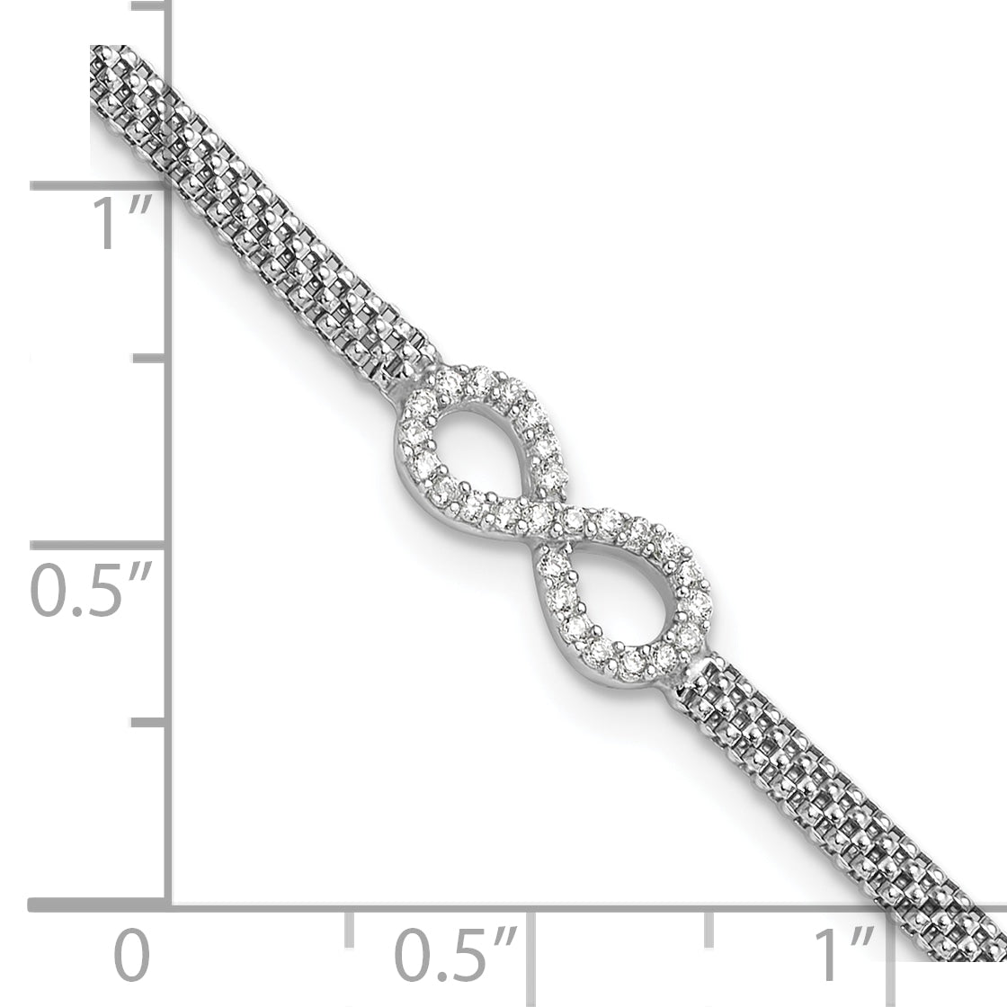 Sterling Silver Polished CZ Infinity Children's 6in Bracelet