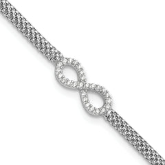 Sterling Silver Polished CZ Infinity Children's 6in Bracelet