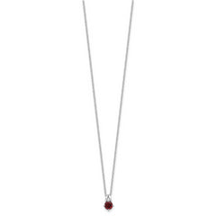 Sterling Silver Rhodium-plated .6GA Garnet 16in w/1in ext Necklace