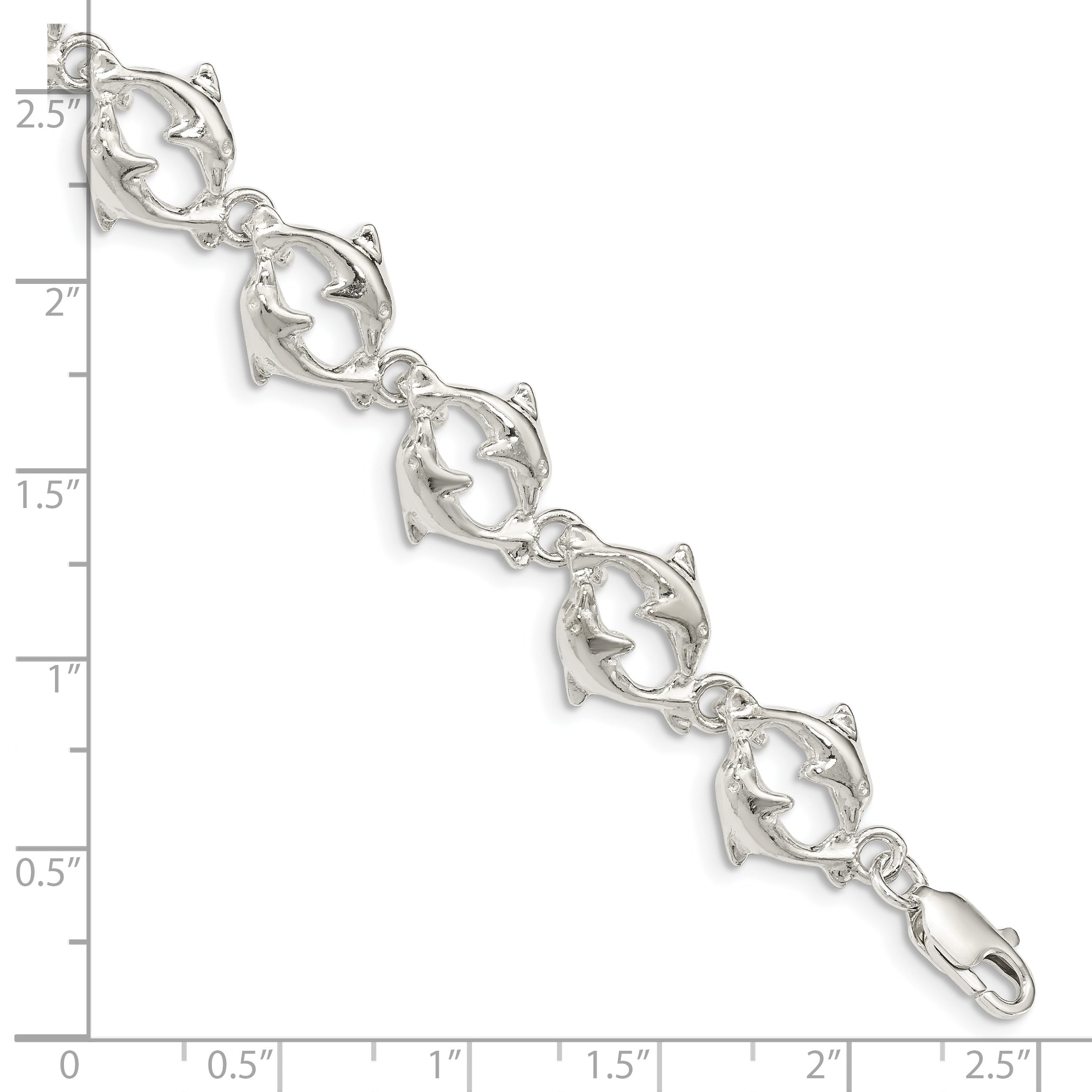 Sterling Silver Dolphins Bracelet