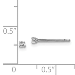 Sterling Silver Madi K Rhodium-plated 2mm Round CZ Children's Stud Earrings