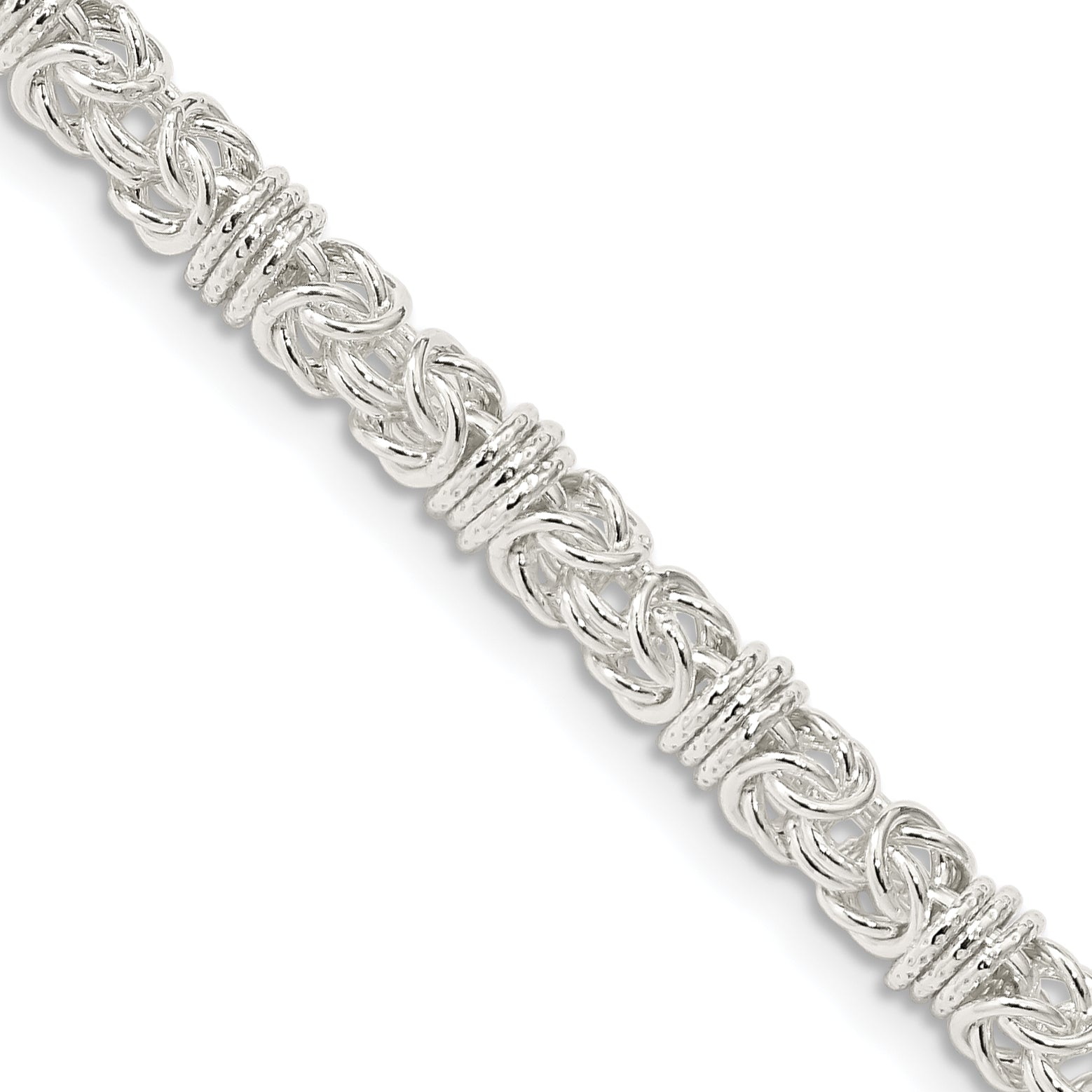 Sterling Silver 4mm Fancy Byzantine Chain