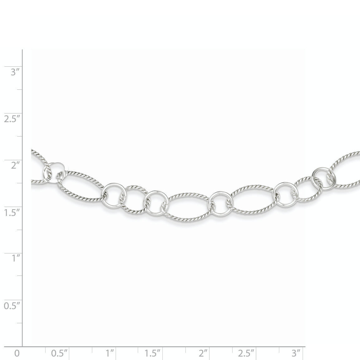 Sterling Silver Fancy Twisted Link Necklace