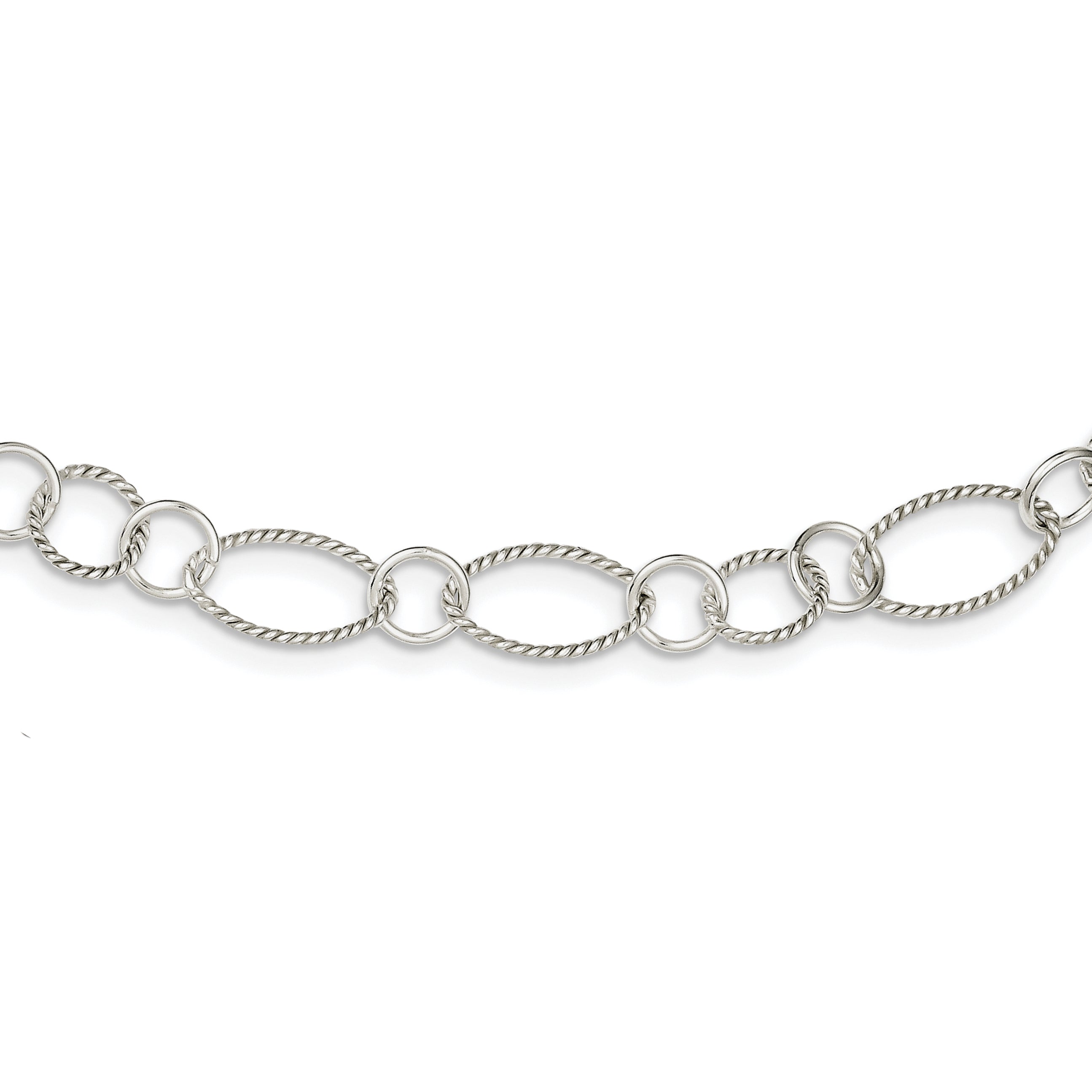 Sterling Silver Fancy Twisted Link Necklace