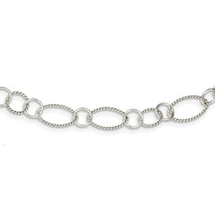 Sterling Silver Fancy Twisted Link Necklace