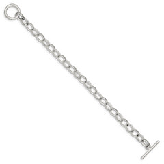 Sterling Silver 7.75inch Polished Fancy Link Toggle Bracelet